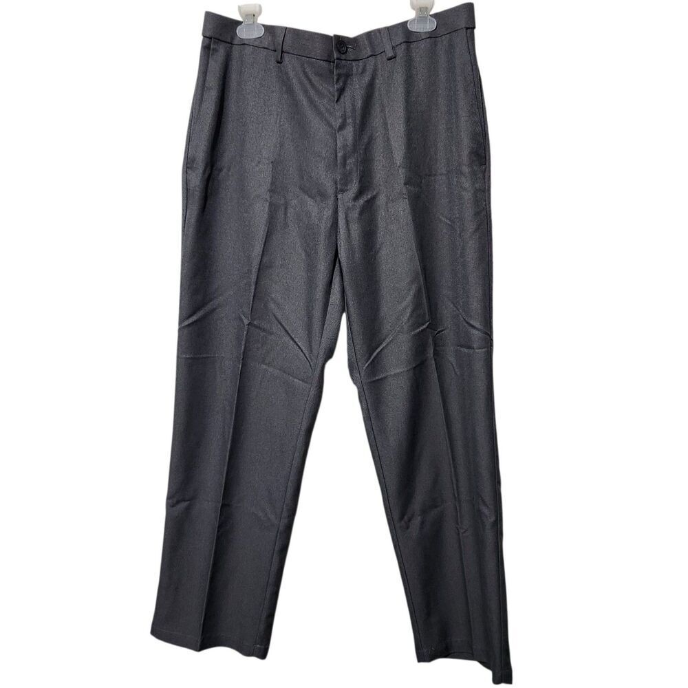 Haggar Cool 18 Dress Pants Mens Size 36x29 Dark Gray Color Expandable Waist